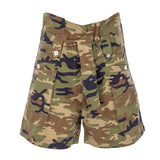 High Waist Military Shorts
