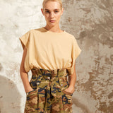 High Waist Military Shorts