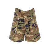 High Waist Military Shorts